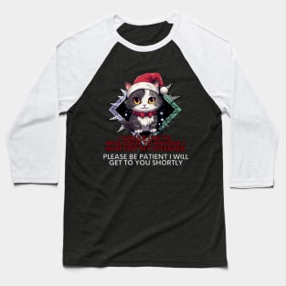 Sarcastic Christmas Cat Baseball T-Shirt